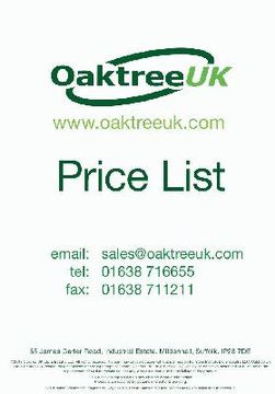 Oaktree Full Product Price List - Catalogues